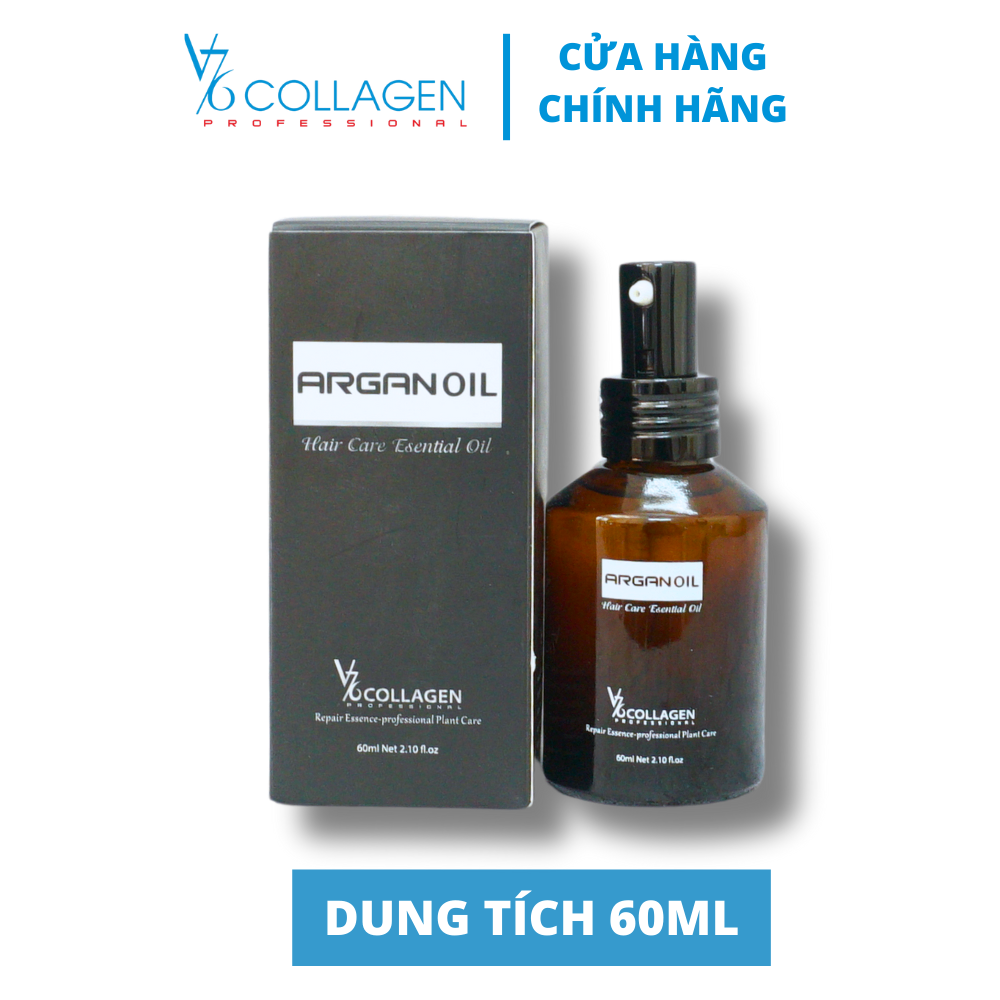 Tinh dầu dưỡng tóc, phục hồi tóc hư tổn V76 COLLAGEN 60ml, serum tinh chất chăm sóc tóc khô xơ uốn nhuộm duỗi.