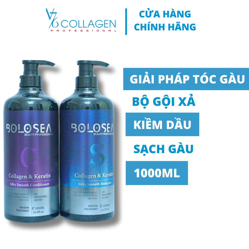 Combo gội xả BOLOSEA sạch gàu 1000ml, kiềm dầu, sạch nhờn, cải thiện tình trạng nấm ngứa.