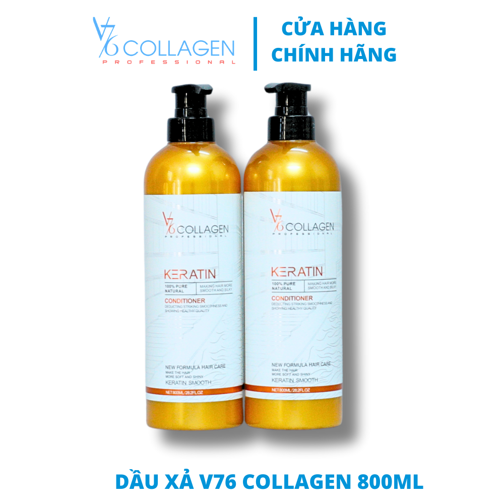 Dầu Xả V76 COLLAGEN Kích Thích Mọc Tóc Keratin 800ml, Hỗ Trợ Mọc Tóc, Giảm Rụng Tóc.