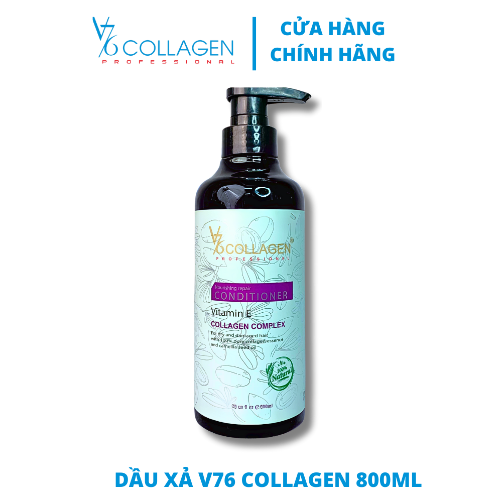 Dầu Xả V76 COLLAGEN Phục Hồi Tóc Hư Tổn 500ml, Tái Tạo Cấu Trúc, Nuôi Dưỡng Tóc Khô Sơ.