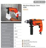 Black&Decker Máy khoan cầm tay 550W HD555KMPR-B1