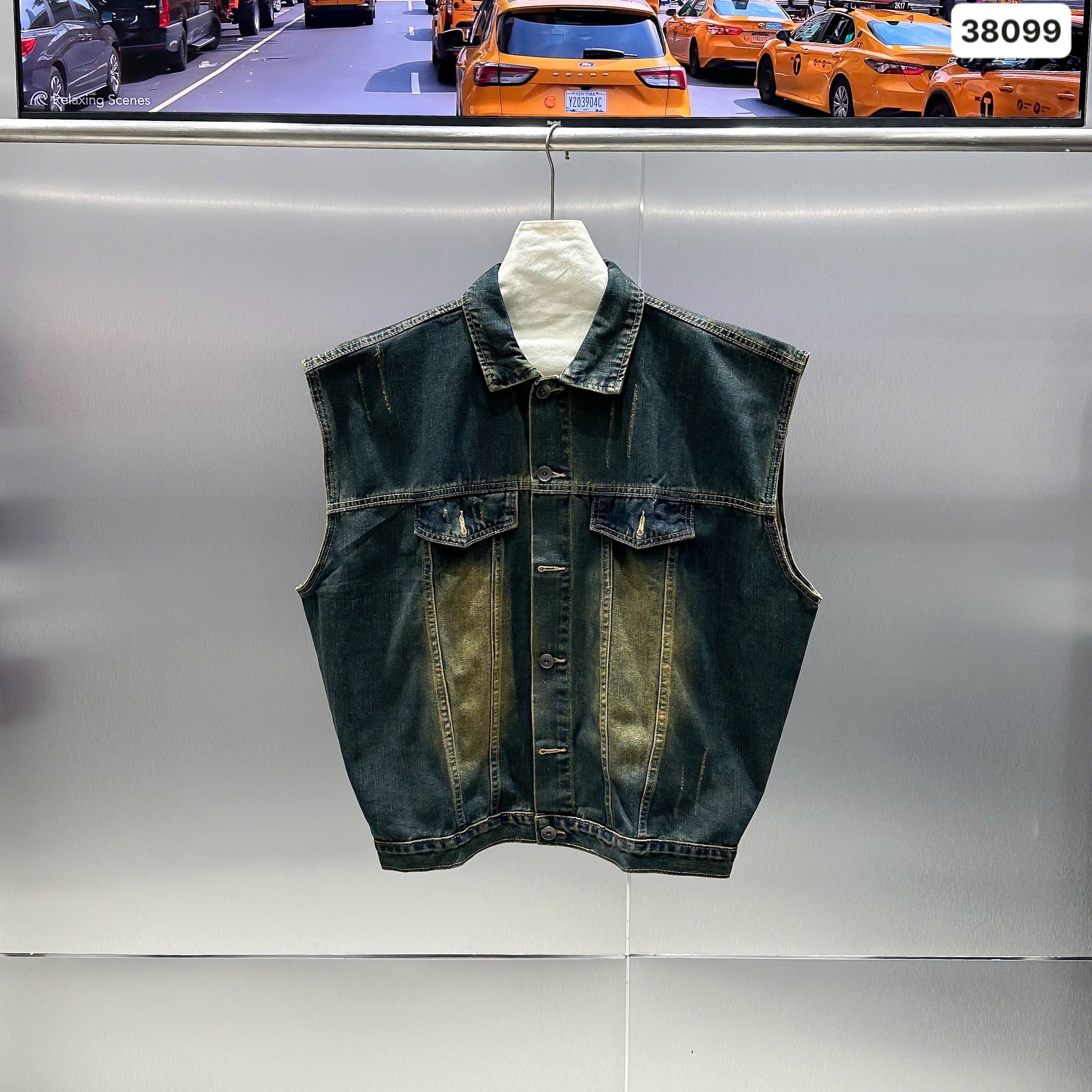 ( 38099 ) Áo gile 94HOST form rộng - Áo gile jeans - Jean - M