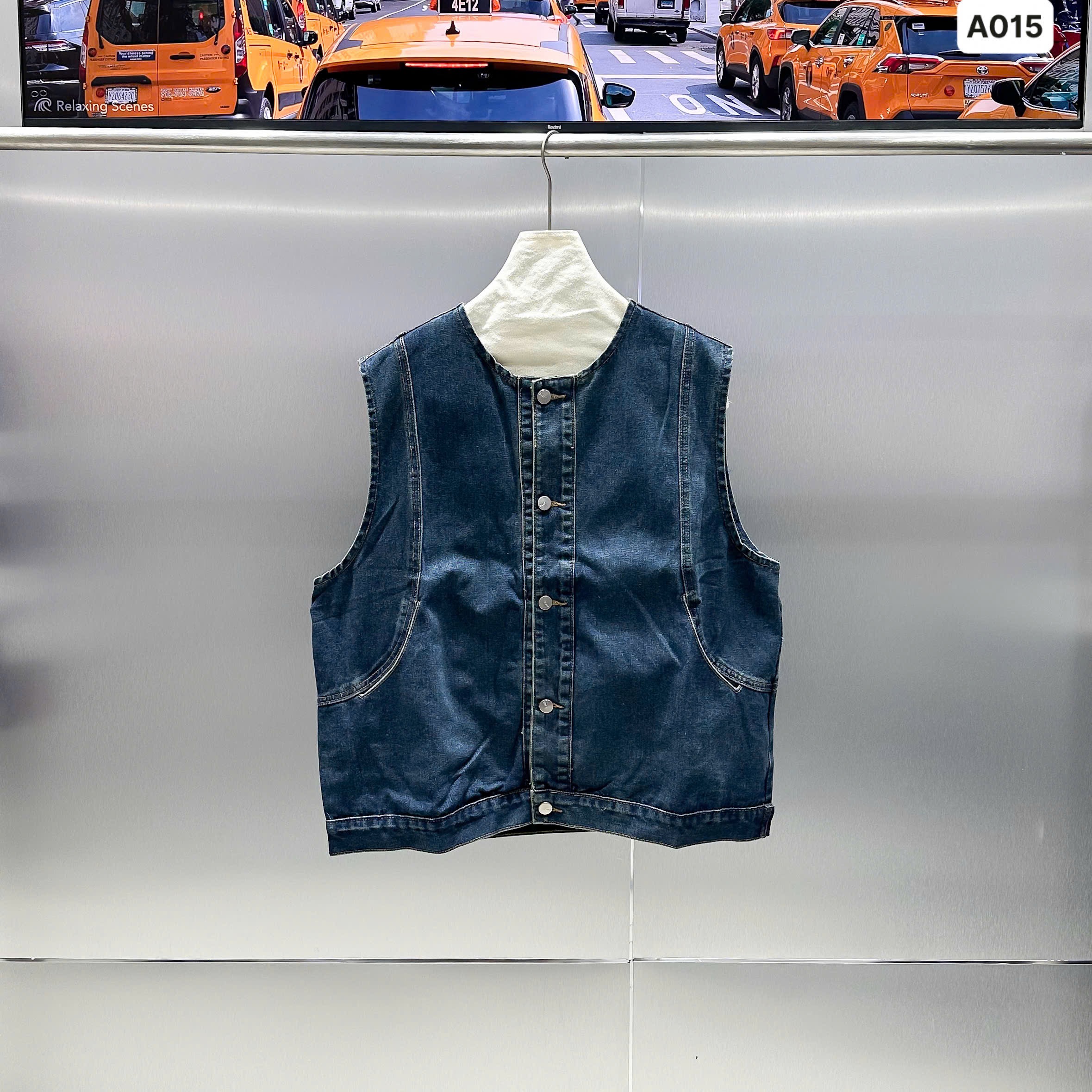 ( A015 ) Áo gile 94HOST form rộng - Áo gile unisex - Xanh - M