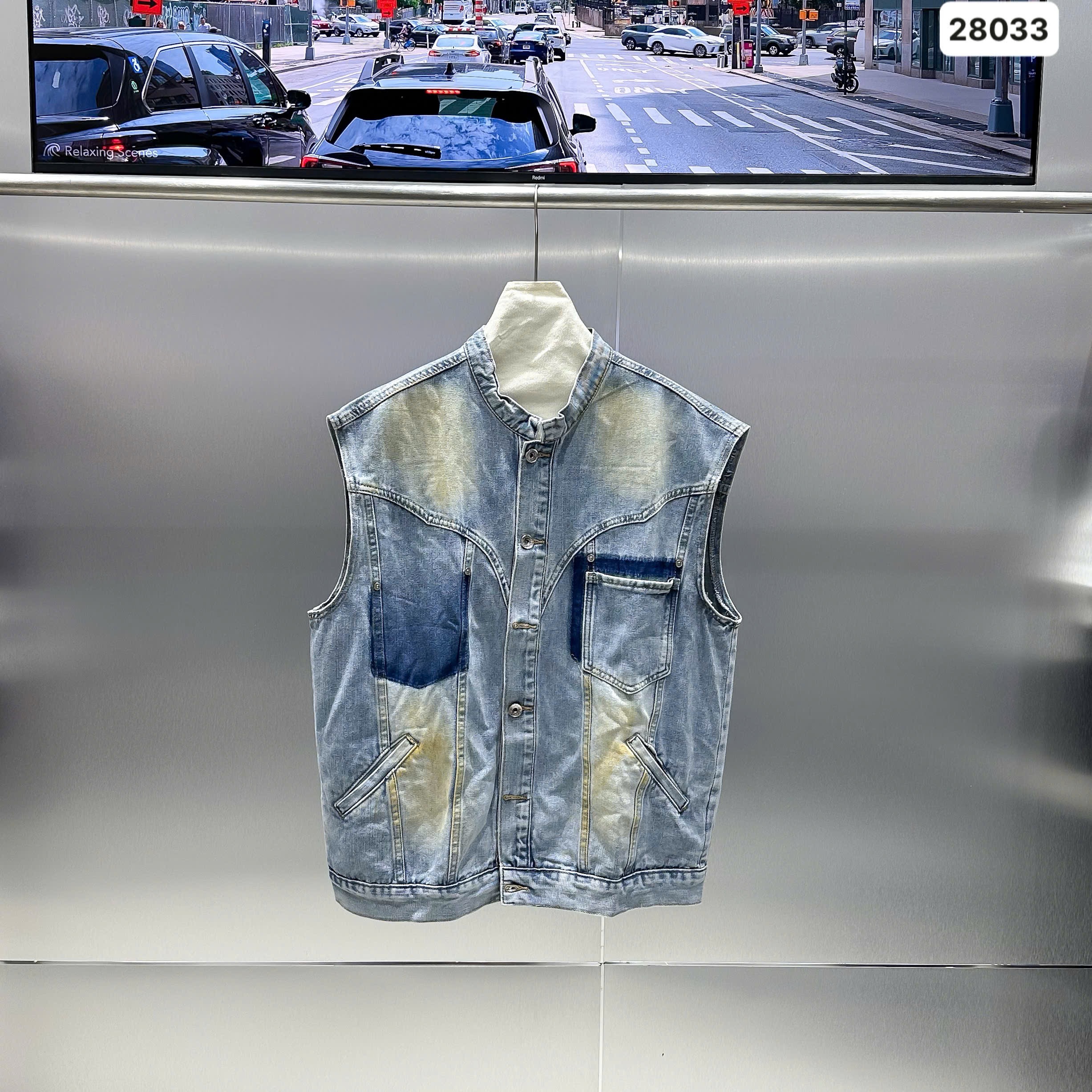 28033/25 Áo gile jeans