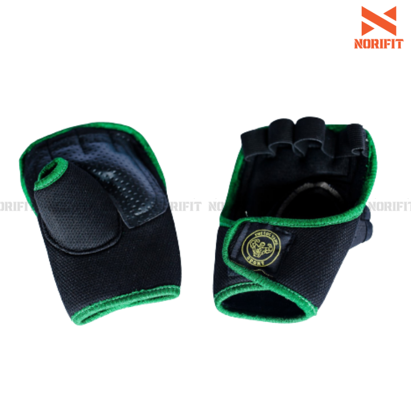 Găng tay xốp không cổ đen viền xanh TLVS