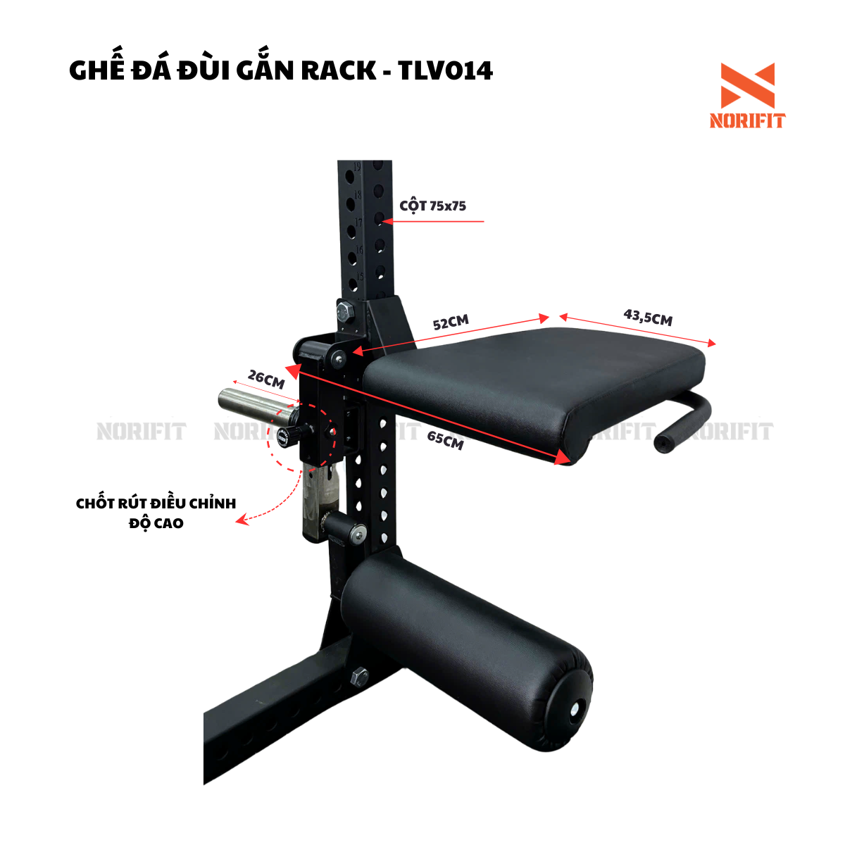 Ghế đá đùi gắn rack