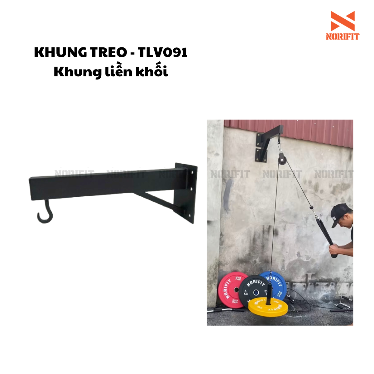 Khung treo bao đấm, treo dây cáp ròng rọc TLV091