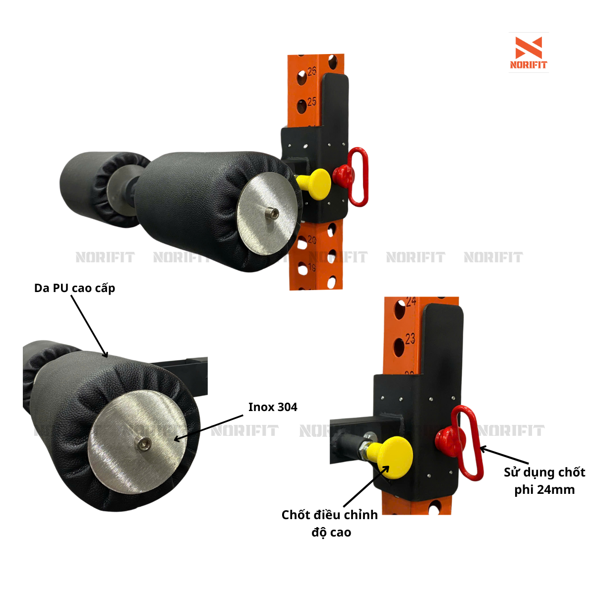 Hãm Đùi, Đệm Đùi Gắn Rack [Norifit] TLV119