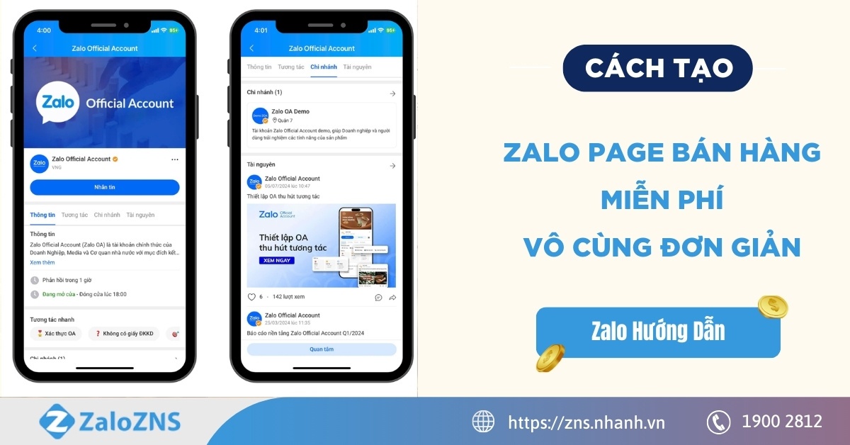 Cách tạo Zalo Page bán hàng miễn phí, vô cùng đơn giản