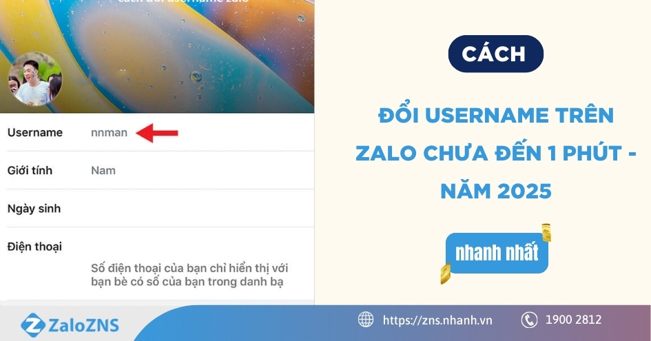 Đổi username trên Zalo chưa đến 1 phút - 2025