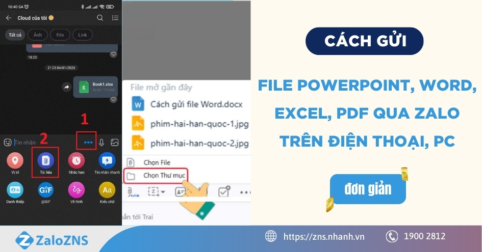 Cách gửi file Powerpoint, Word, Excel, PDF qua Zalo trên điện thoại, máy tính