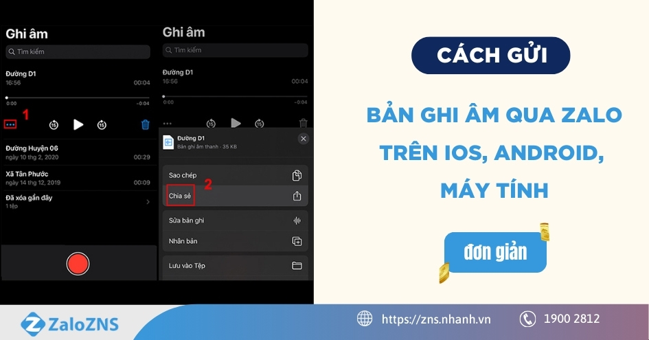 Cách gửi bản ghi âm qua Zalo trên IOS, Android, máy tính