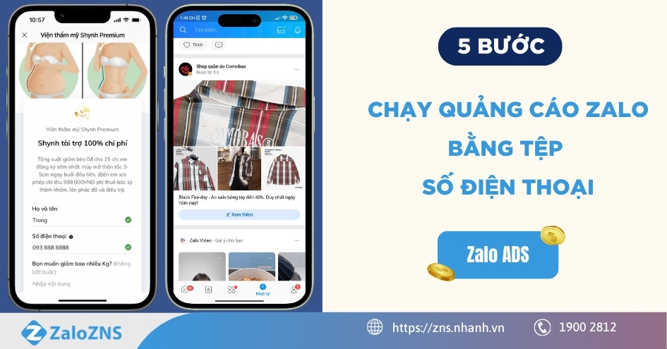 5 bước chạy quảng cáo Zalo bằng tệp số điện thoại