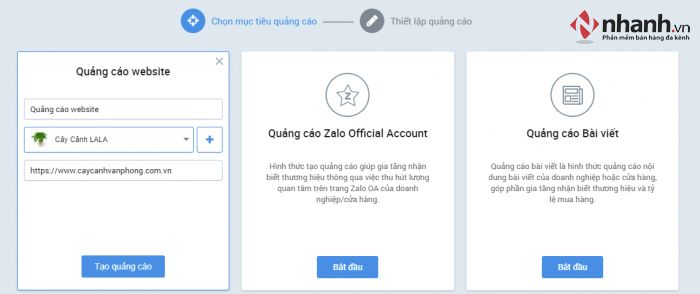 Chọn Official Account