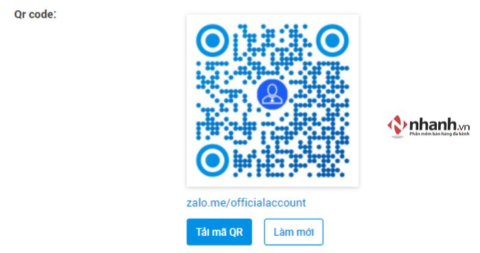 Chia sẻ mã QR, kết nối Official Account