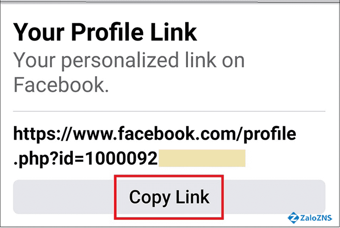 Sao chép đường link Facebook cá nhân