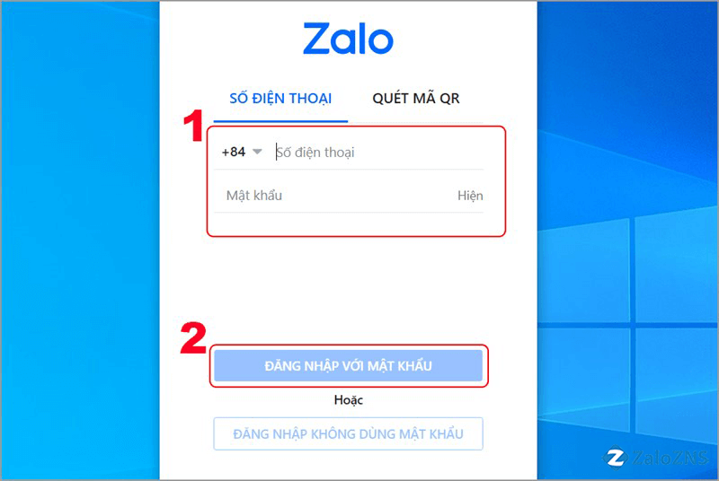 Mở ứng dụng Zalo PC hoặc trình duyệt Web