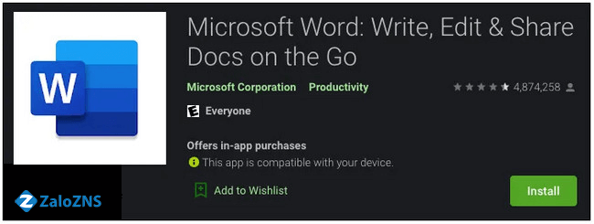 Ứng dụng Microsoft Word