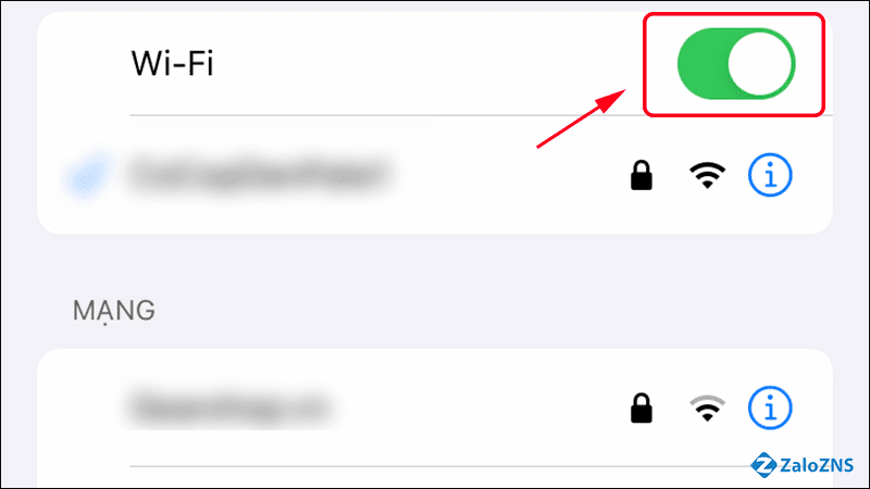 Kiểm tra lại kết nối WiFi