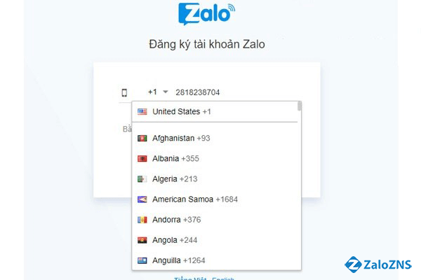 Đăng ký Zalo trên máy tính
