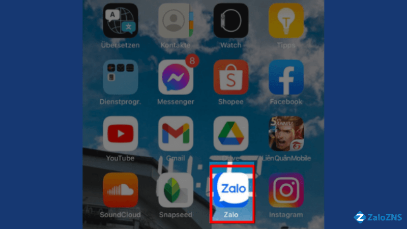 Mở ứng dụng Zalo trên điện thoại