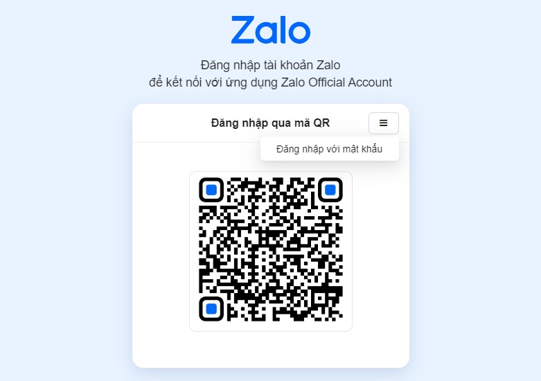 Đăng nhập với mật khẩu hoặc quét mã QR