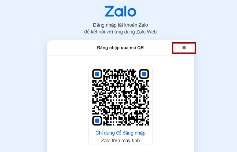 Truy cập https://chat.zalo.me/ trên thanh tìm kiếm