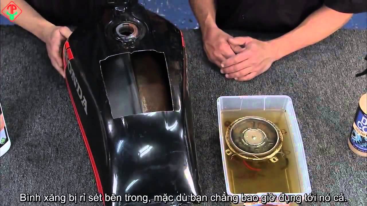 Tẩy rỉ sét binh xăng xe