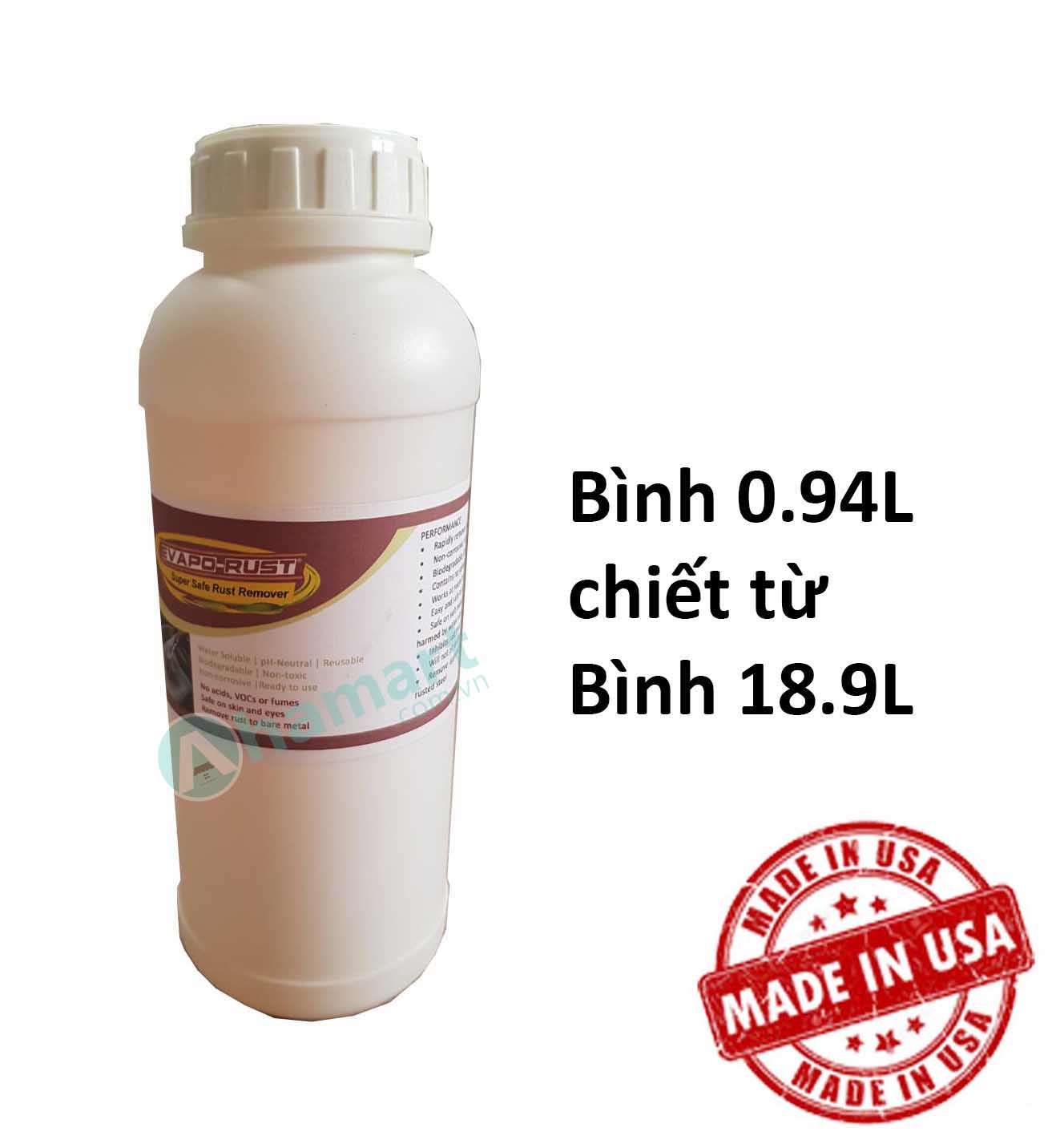 Dung dịch tẩy rỉ sét gốc nước không hại da tay Evapo Rust 0.94L