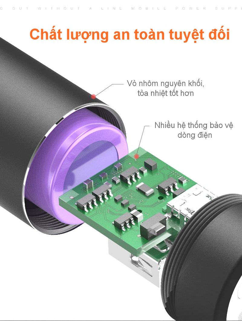 Sạc dự phòng dạng thỏi son kết hợp đèn led Yoobao Led Too T25 2500 mAh