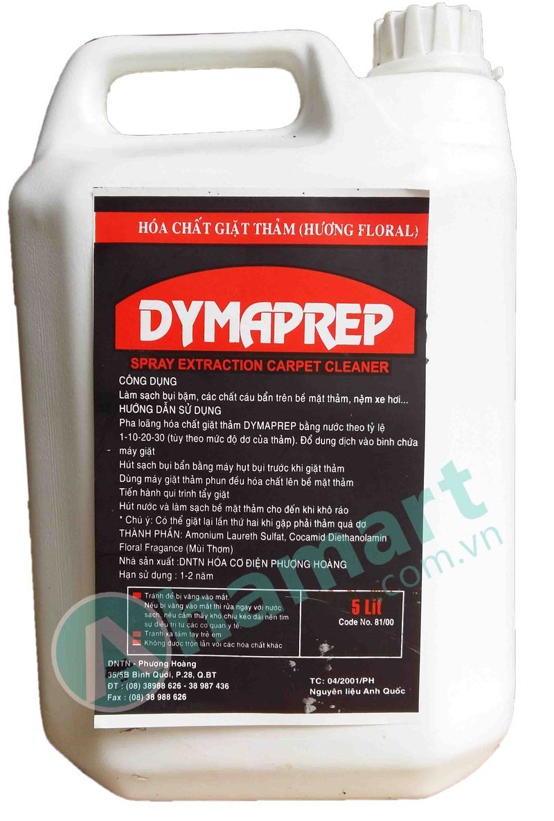 Chất tẩy, giặt thảm Dymachem DYMA PREP 5L - Hương Hoa Hồng