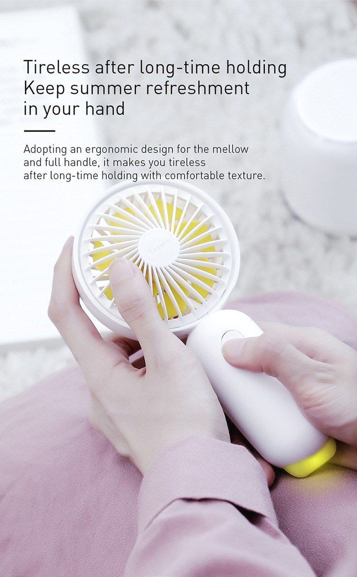 Quạt cầm tay pin sạc có đèn led Baseus Bionic Firefly Mini Fan 890