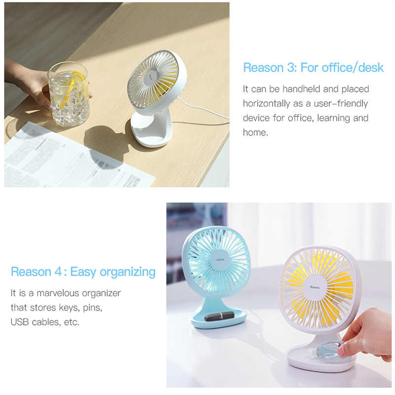 Quạt cắm USB để bàn Baseus Pudding-Shaped Fan CXBD