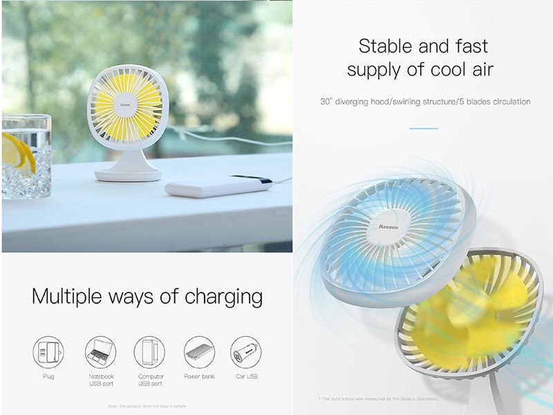 Quạt cắm USB để bàn Baseus Pudding-Shaped Fan CXBD