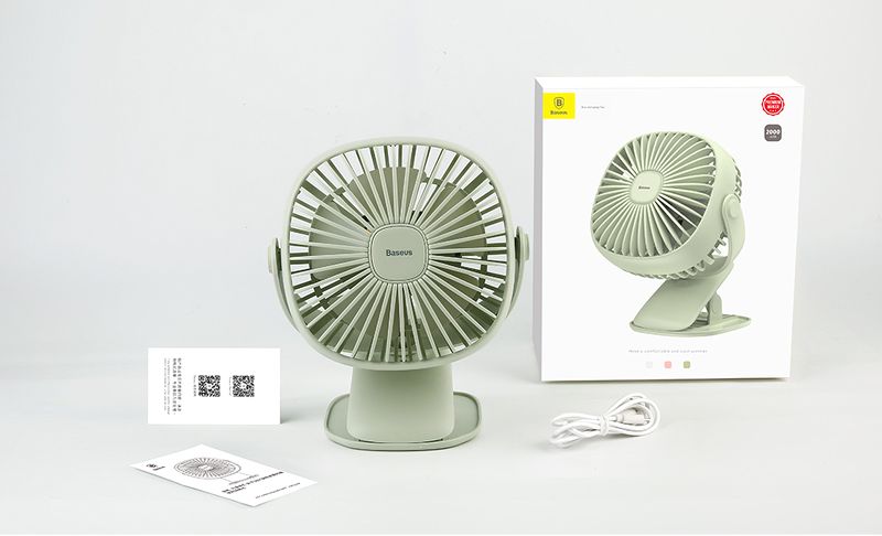 Quạt kẹp tích điện BASEUS Box Clamping Fan ZW-2816 360 độ, 2000 mAh