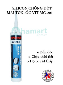 Keo silicon chống dột mái tôn, ốc vít tôn X'traseal MC-201 300ml