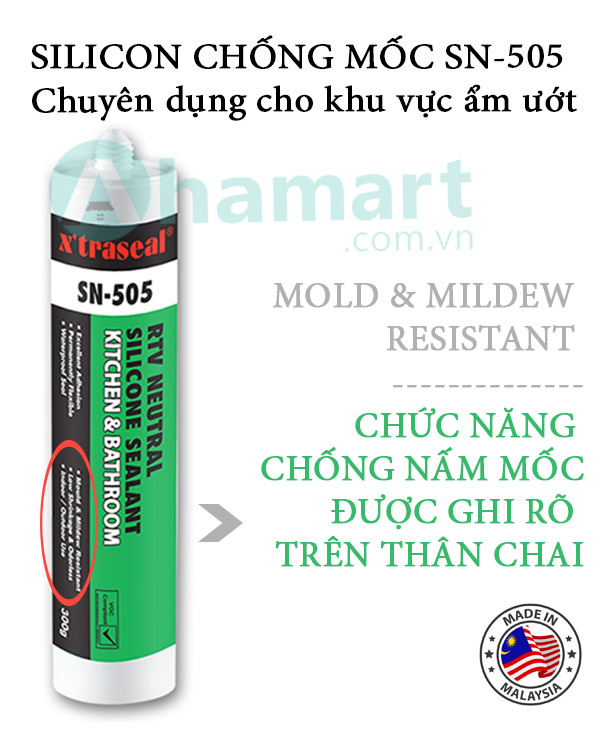 Keo silicon chống nấm mốc X'traseal SN-505 300g