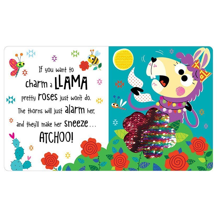 Sách bìa cứng HOW TO CHARM A LLAMA (two-way sequin board book)