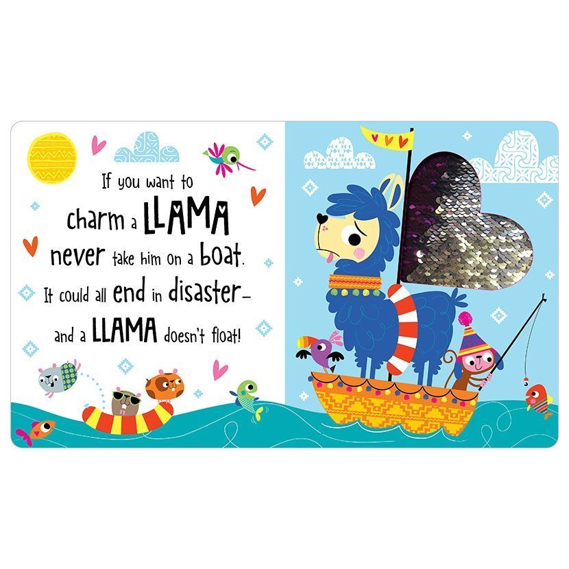 Sách bìa cứng HOW TO CHARM A LLAMA (two-way sequin board book)