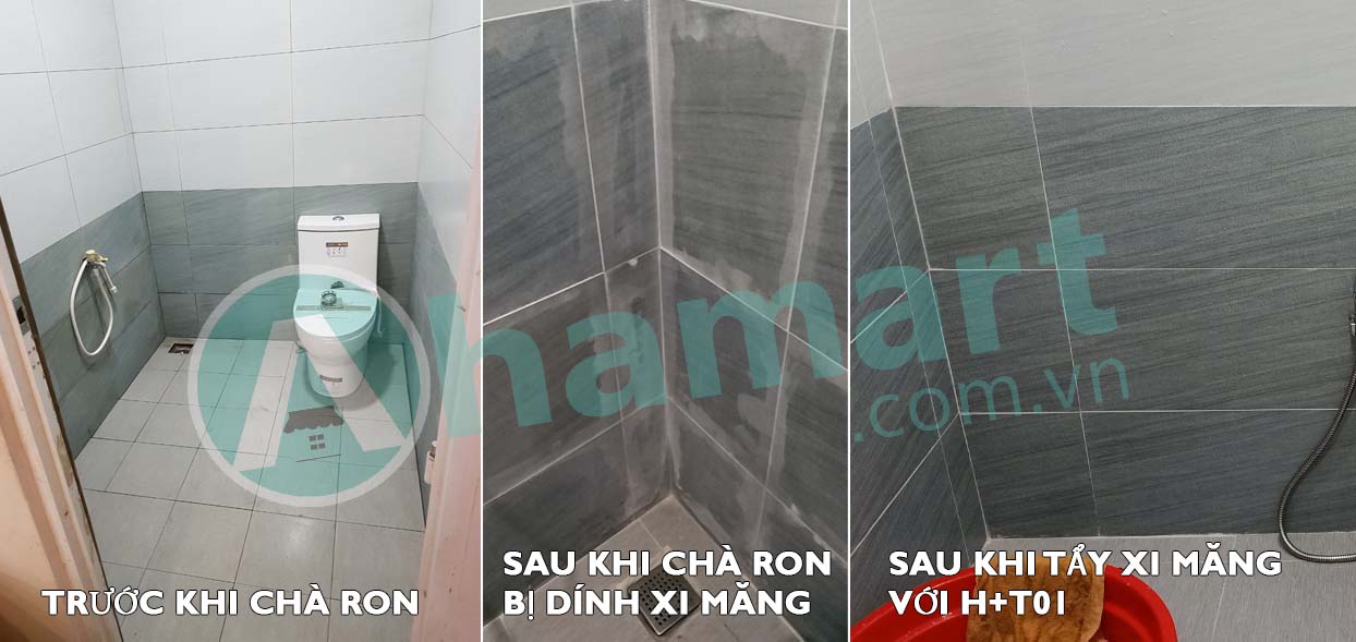 Hóa chất tẩy xi măng, tẩy rêu xanh, tẩy rỉ sét, ron gạch HT01 1.8L