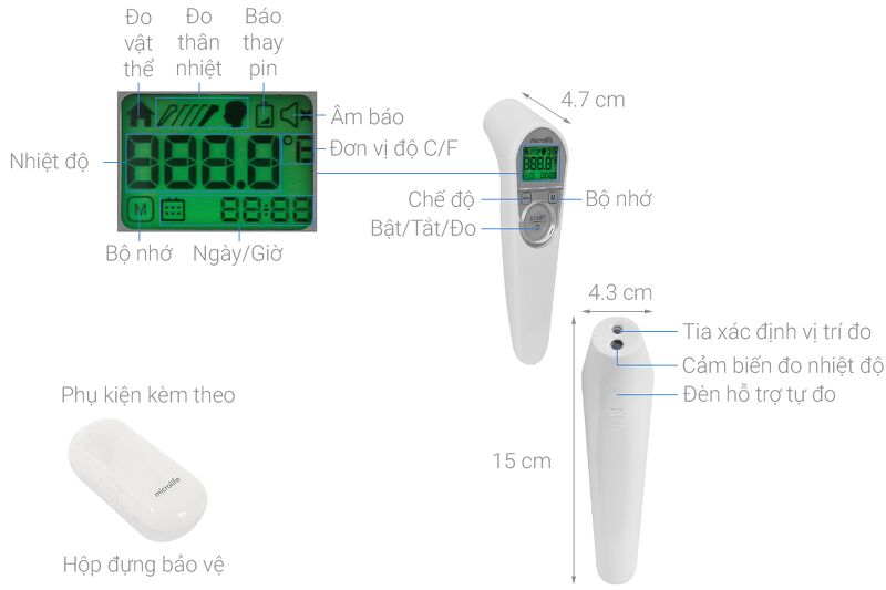 Nhiệt kế hồng ngoại đo trán Microlife NC200