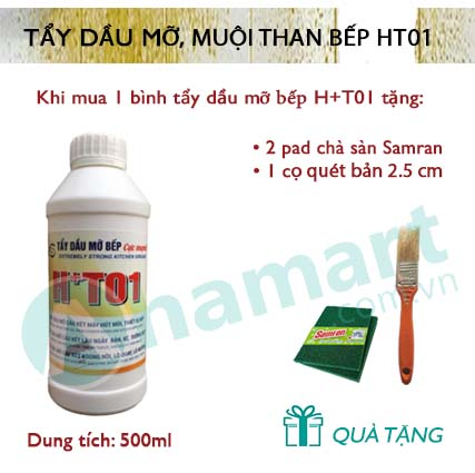 Chất tẩy dầu mỡ, muội than vỉ hút mùi, dụng cụ, khu vực bếp HT01 đậm đặc