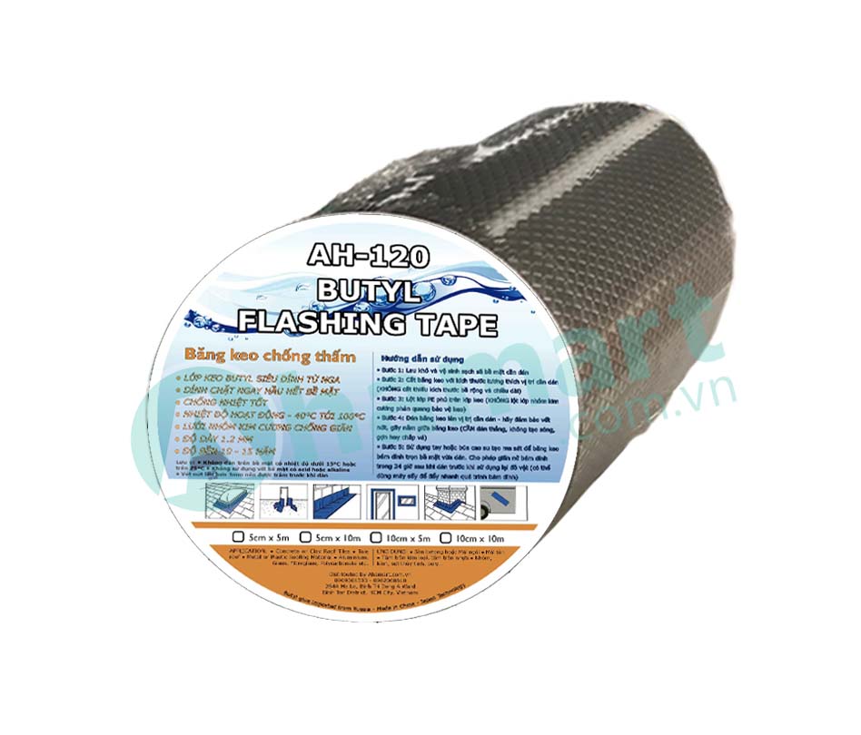Băng keo chống thấm keo Butyl Nga siêu dính AH-120 công nghệ Nhật Bản
