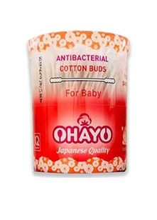 Tăm bông kháng khuẩn OhayO baby 2 đầu xoắn JP06 180 que