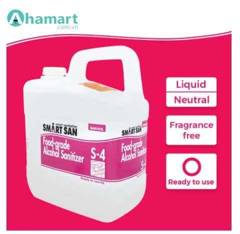 Cồn rửa tay diệt khuẩn ngành thực phẩm Smart San Food-Grade Alcohol Sanitizer S4 5L