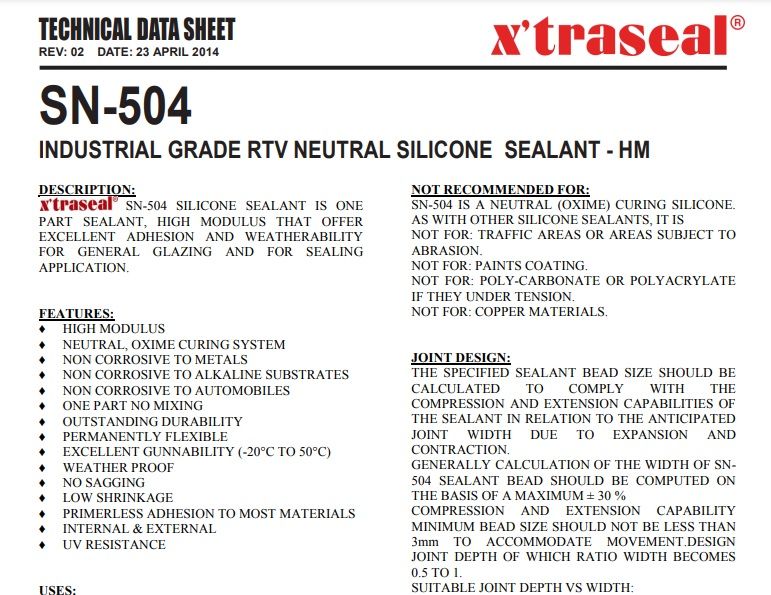 Keo silicon trung tính X'traseal SN-504 300ml
