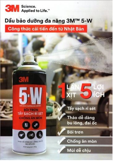 Chai xịt tẩy, chống rỉ sét, bôi trơn chống ăn mòn 3M 5-W (5W) 310g