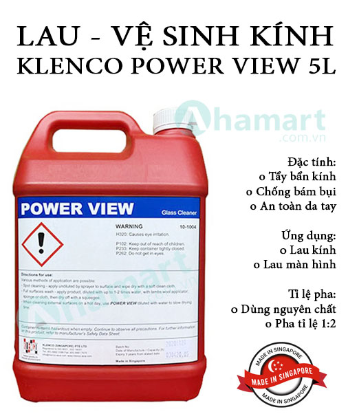 Dung dịch vệ sinh, tẩy, lau kính Klenco Power View