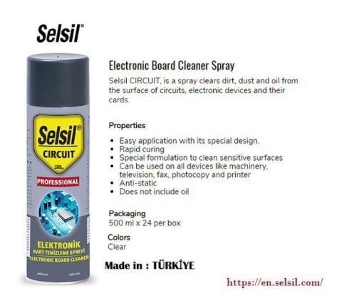 Chai xịt vệ sinh bo mạch, mạch điện nhanh khô Selsil Circuit Electronic Board Cleaner 500ml