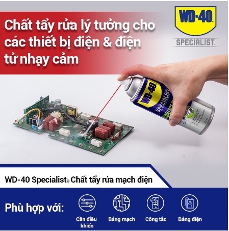 Chai xịt vệ sinh bo mạch, mạch điện WD-40 Specialist Fast Drying Contact Cleaner 350016 360ml